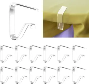 24-Piece Transparent Tablecloth Clips for Outdoor Tables - Windproof Plastic Table Cloth Holder Clips for Picnic, Camping, Wedding & Home GAQWOK