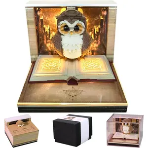 3D Time  Calendar, 2026 Desk Calendar With LED Light, 3d Tree Memo Pad Creative Desk Calendar, Christmas  for Colleague , Desktop Decoration (Owl)