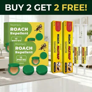 Keep Your Home Roach-Free All Season! MoonSpry Multi-Surface Pest Control Kit – Buy 2 Get 2 Free – Powerful & Easy to Use for Everyone! Indoor-Outdoor Station Bait Cockroach