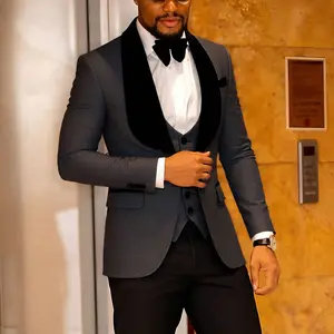 Mens 3 Piece Floral Tuxedo, Jacquard Slim Suit Set, Paisley Blazer Vest And Pants For Prom Wedding