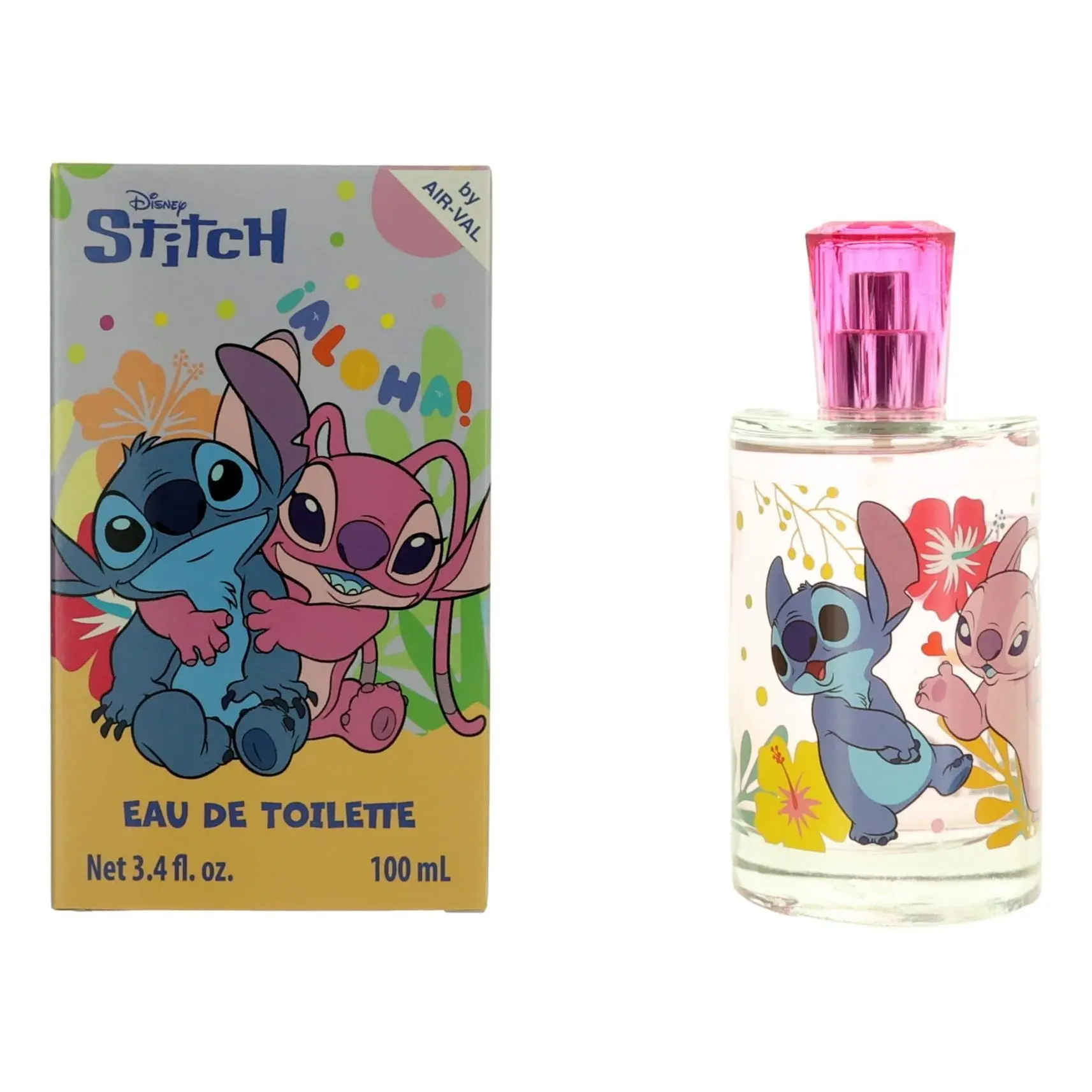 Air-Val International Disney Stitch & Angel Dreamy Floral Eau de Toilette, Long-lasting EDT Spray for Daily Wear, 3.4 oz, By Box Set of 6