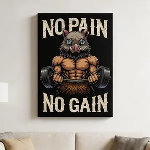 No Pain, No Gain Motivational Quote — Wall Art Poster, Suitable for Decorating Bedrooms, Living Rooms, and Gyms