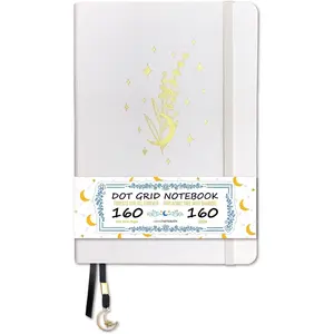 Dotted Notebook - Cotton Fabric Hardcover - 160gsm Thick  Paper - A5 Size Dotted Journal - 5x5mm DOT GRID Layout 160 Pages With  Box (BKC-4D)