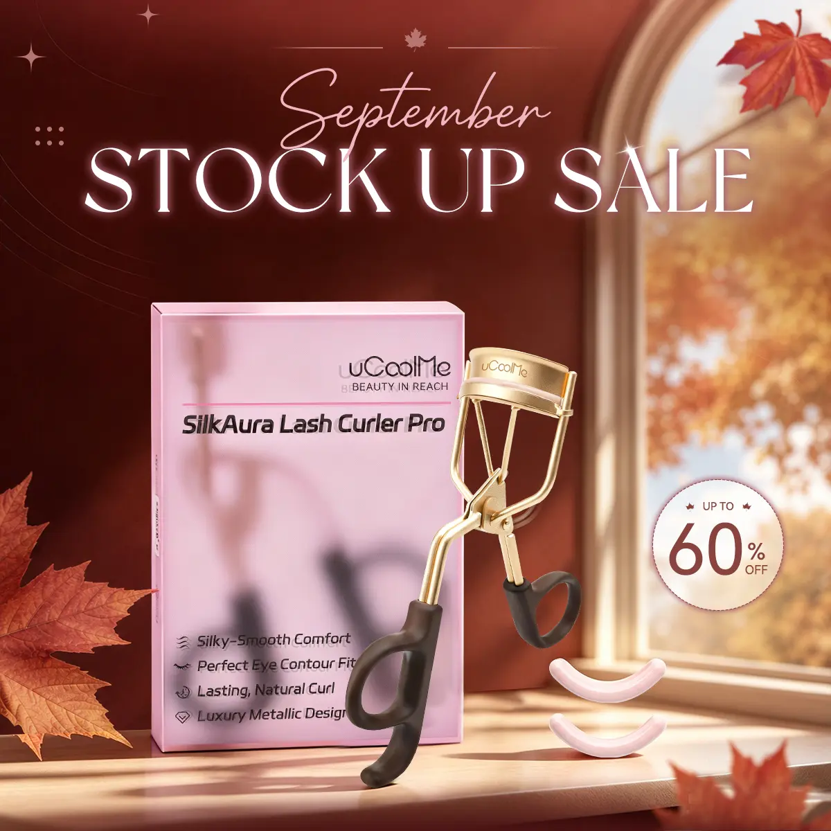 Silicone Lash Curler - Luxury Metallic Cosmetics Tool, Perfect Eye Contour Fit, Solid Build, Curl Enhancing, Long-Lasting Curl for Daily Beauty Care