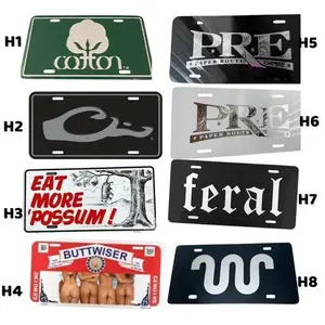 PRE Brand Buttwiser Beer Girls TCA BEEF Cotton Booster License Plate King Ranch Gift for Him Front Car Truck Tag Farm Ranch Southern Style Decor
