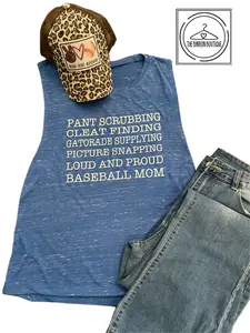 Loud & Proud Women's Sleeveless Baseball Mom Tank Top - Comfortable Fit for Casual Wear