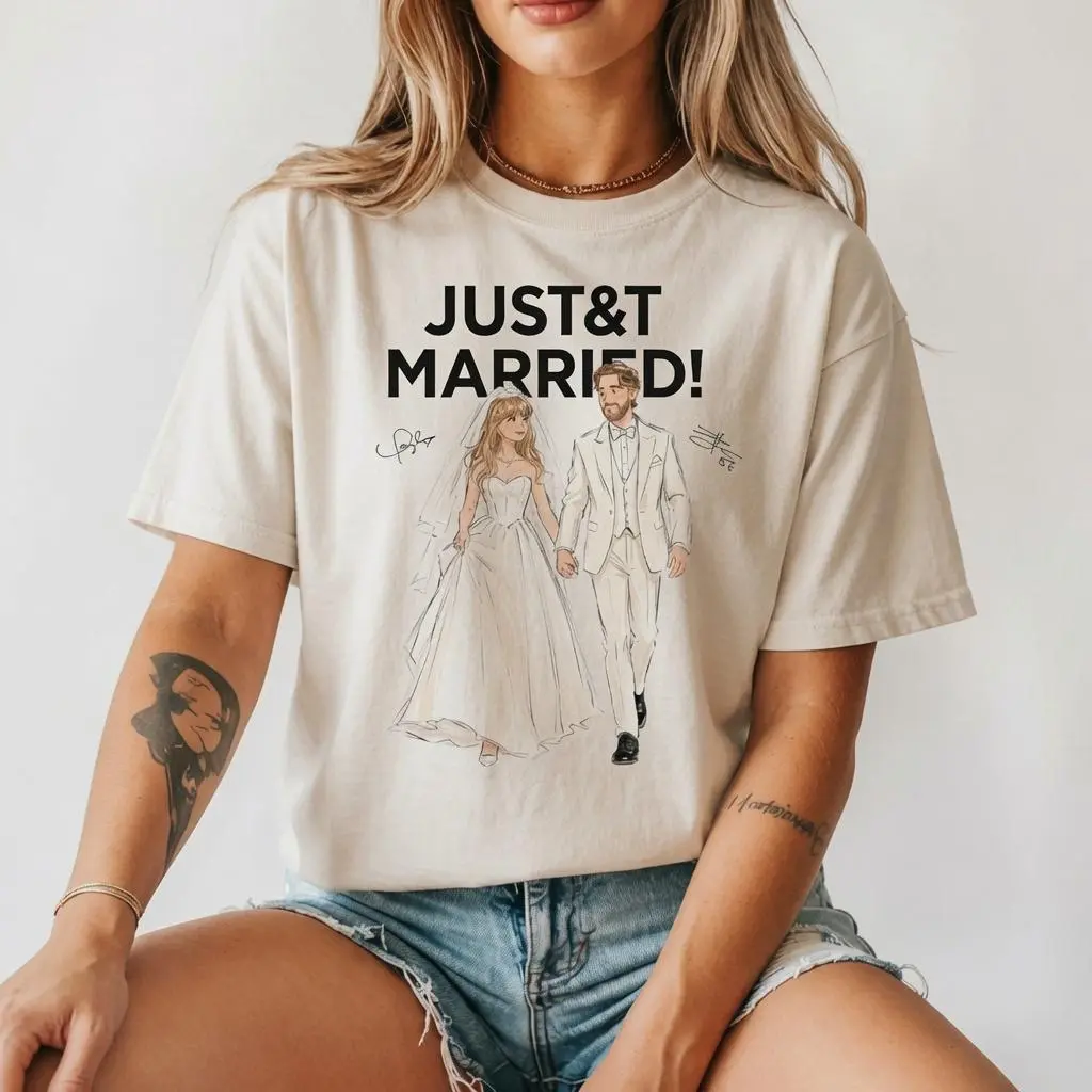 JUST&T MARRIED! Music Fans T-Shirt, Wedding Announcement Newlywed Shirt