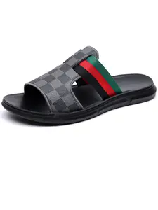 Men's Checkerboard Flip Flops, Webbing, Thick Sole, Outdoor Beach Shoes, Home & Outdoors, Non-Slip, Sizes 39-45, Summer 2026 New Arrival