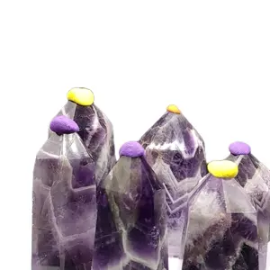Small Pure Dream Amethyst Crystal Towers rainbow Natural crystal tower