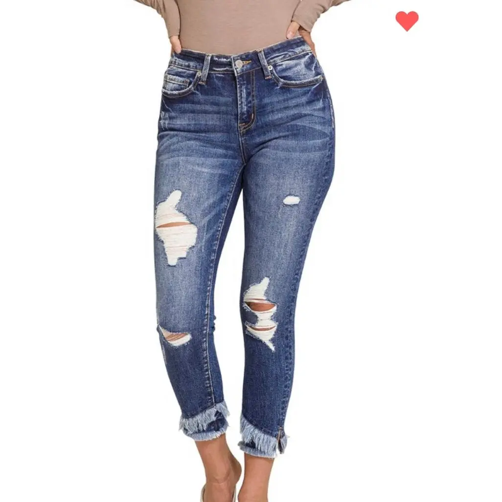 Zenana Mid-Rise Crop Skinny Denim