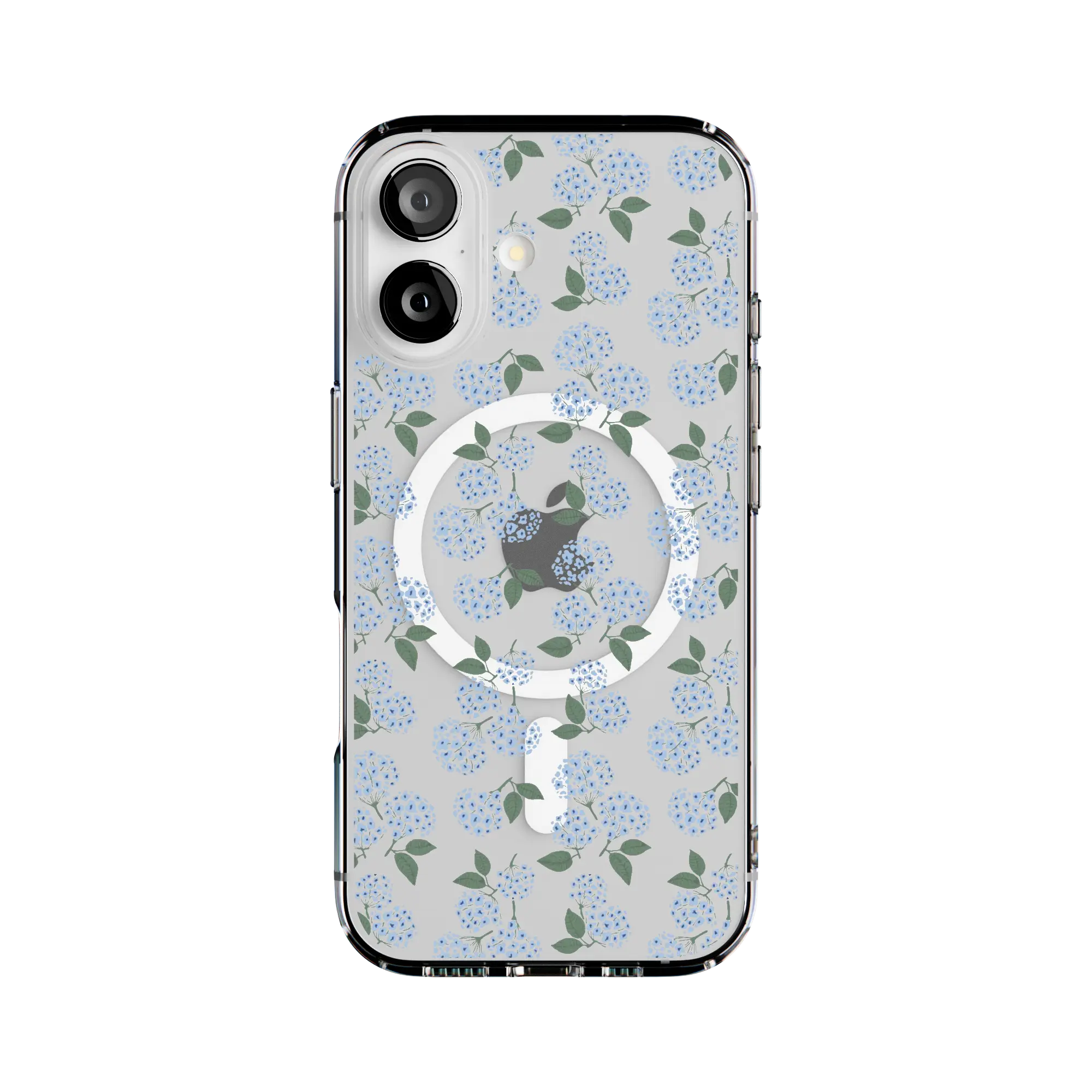 Casely iPhone 17 Case | Nantucket Cottage | Blue Hydrangea | Clear Classic Ultra-Thin Design | Compatible with MagSafe
