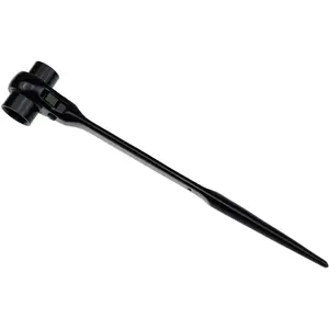 Hexagon Scaffold Podger Ratchet Spanner Ratcheting Socket Wrench Tool 19mm/22mm (Black)