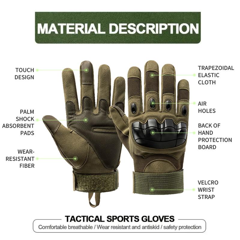 Tactical Full Finger Gloves with Soft Knuckle Protection,Touchscreen,Non-Slip,Breathable,For Outdoor Sports, Motorcycle Riding,Training,Hunting,Men Women,work gloves, father gifts #dealsforyoudays
