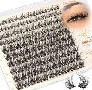 Spider Lash Clusters Breeze Eyelash Clusters DD Curl Cluster Eyelash Extensions Fluffy Spider Lashes Clusters Wispy Individual Lashes Extension Soft Thin Band Cluster Lashes 10-16MM for Natural Look