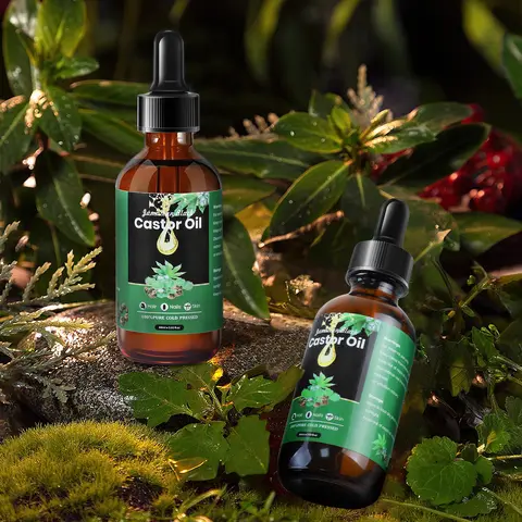 2 Bottles Organic Jamaican Black Castor Oil - Cold-Pressed, Vegan-Friendly, Natural, Chemical-Free Glass Bottle Oil for Hair, Skin Softening, Massage Use