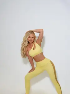 Butter Yellow Set+ Matching Headband Asymmetrical Breathable