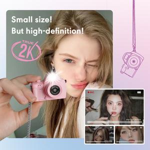 2K high-definition digital camera, 1.47-inch display screen, mini digital camera with flash and 4 filter switches, easy to operate, suitable for beginners to use, suitable for travel, outdoor travel, campus recording