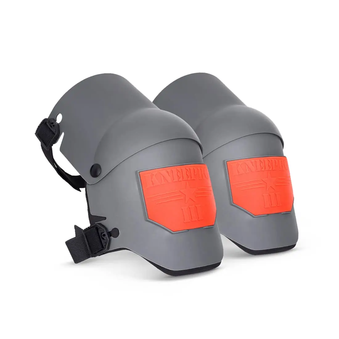 Heavy Duty Knee Pads with Hard Plastic Shell and Triple-Layer Foam Cushioning for Men and Women, Hinged Design with Adjustable Speed Clip Straps for Construction, Flooring, and Roofing
