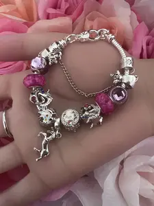 trendy unicorn charm bracelets, gift, fashion accessories, rhinestones, jewelry, birthday, prom