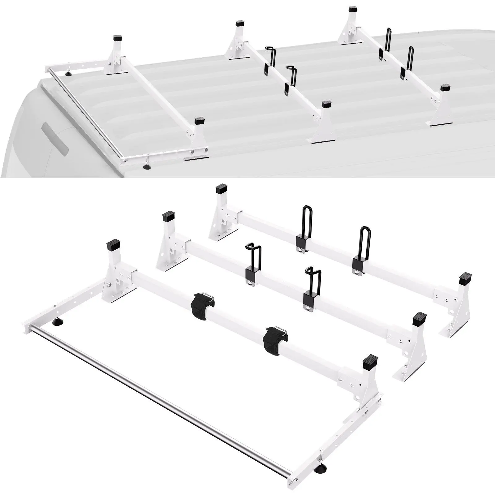 【summerfinds】VEVOR Trailer Ladder Rack Van Roof Ladder Rack for Ford Transit Custom 2013-2024 Automotive, Adjustable Truck Rack