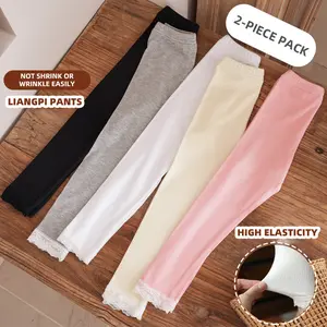 Summer Baby Girls' Leggings - Stylish Korean-Style Stretchy Trendy Pants for Toddlers | Outerwear-Ready Organic Cotton Sparkle Leggings girl