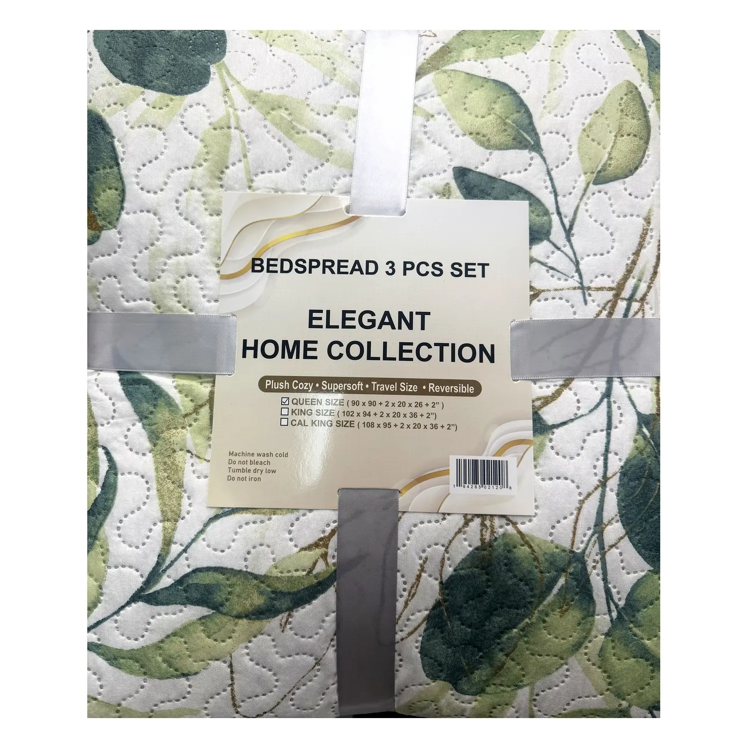 Elegant Home Collection 3-Pc Bedspread Set, Soft Bedding for Bedroom, Washable Textile Linen Bedding Set