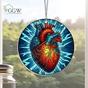 Cardiologist Anatomical Heart Acrylic Suncatcher, Cardiologist Gifts, Heart Anatomy, Medical School Student Gift, Cardiology, Heart Surgeon