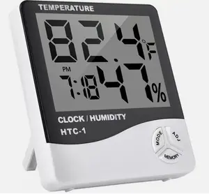 Thermometer Indoor Digital LCD Hygrometer Temperature Humidity Meter Alarm Clock
