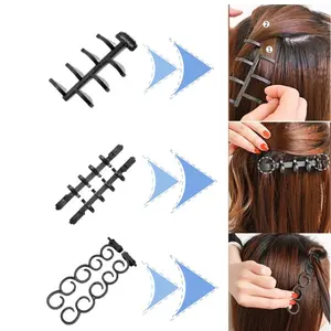 1/2sets Portable French Braid Tool Set, Easy Tools for Fishbone, Wave, Twist Braids & Bun Maker, Hair Styling Accessories for Most Hair Textures, Easy Use Hair Design Kit