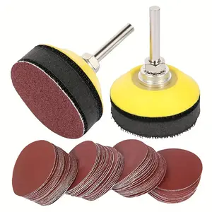 50pcs 2-Inch Drill Sander with Backing Pad and 1/4" Shank Sanding Disc Kit, Includes 80-3000 Grit Sandpaper