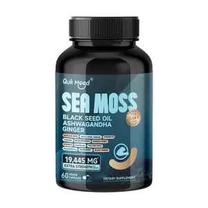 All-in-One Sea Moss & Black Seed Oil Capsules with Ashwagandha (60 Count) - Premium Immune, Energy & Daily Detox Support - 1, 2, or 3 Bottle Value Packs