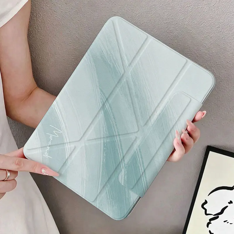 Y-Fold 360°Rotating Magnetic Detachable Tablet Case for ipad 11th(A16)10th Generation/Air4th 5th/Air6/7/8/7Th/8Th/9Th Gen/5th/6th/Pro 12.9/13 inch/Air 13/mini/transparent Acrylic Shockproof Landscape/portrait Sleep/Wake Lock