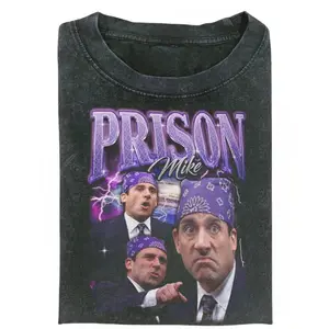 Prison Mike T-shirt, The Office Show Graphic Tee, Funny Michael Scott Prison Mike Design, Vintage Movie Shirt, Comedy Fan T-Shirt, Gift for Men, Gift for Women, Crew Neck T-shirt, Trending T-shirt