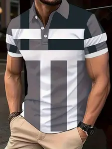 Men's Casual Polo Shirt Print in Standard Size, Comfortable Breathable Fit for All Occasions, Perfect Gift Choice for Style Lovers