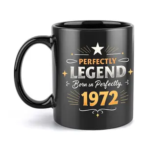 1pc, Legend, 1972 11oz Ceramic Coffee Mug, Perfect for All Seasons, Ideal Gift for Friends & Family