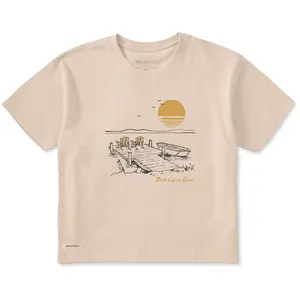 Women's Dock Life is Good Short Sleeve Crusher Boxy Tee