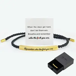 Inspiration Bracelet Gift – “Remember Who the F You Are” / “DON’T LET THE HARD DAYS WIN” – Motivational Jewelry for Women, Friends, Daughter – Elegant Stainless Steel with Gift-Ready Packaging