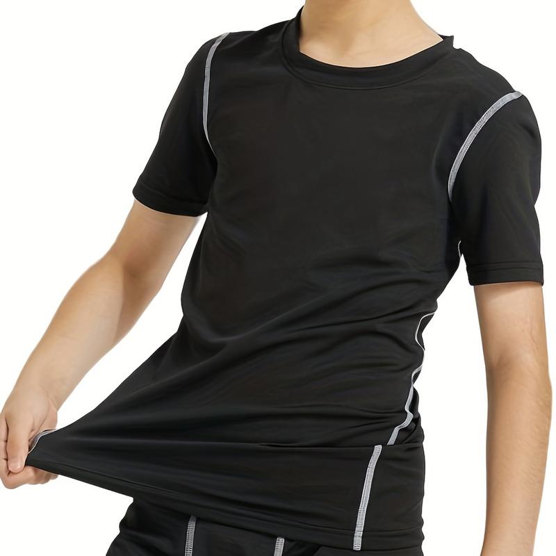 6 Pack Kids Boy‘s Compression Shirt Short Sleeve Youth Athletic Undershirt Kids Base Layer Tee Tops for Football Basketball
