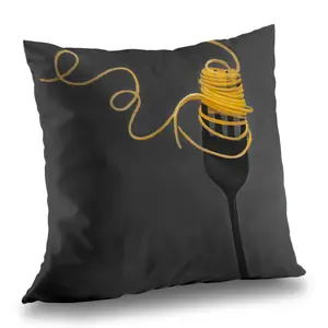 Begin Home Decor C1PT14149LNTS1 14 x 14 in. Spaghetti Pasta Around A Fork Throw Pillow - Home Decor Insert