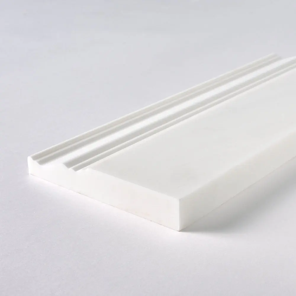 Bianco Dolomite Marble 4x12 Baseboard Molding Polished/Honed