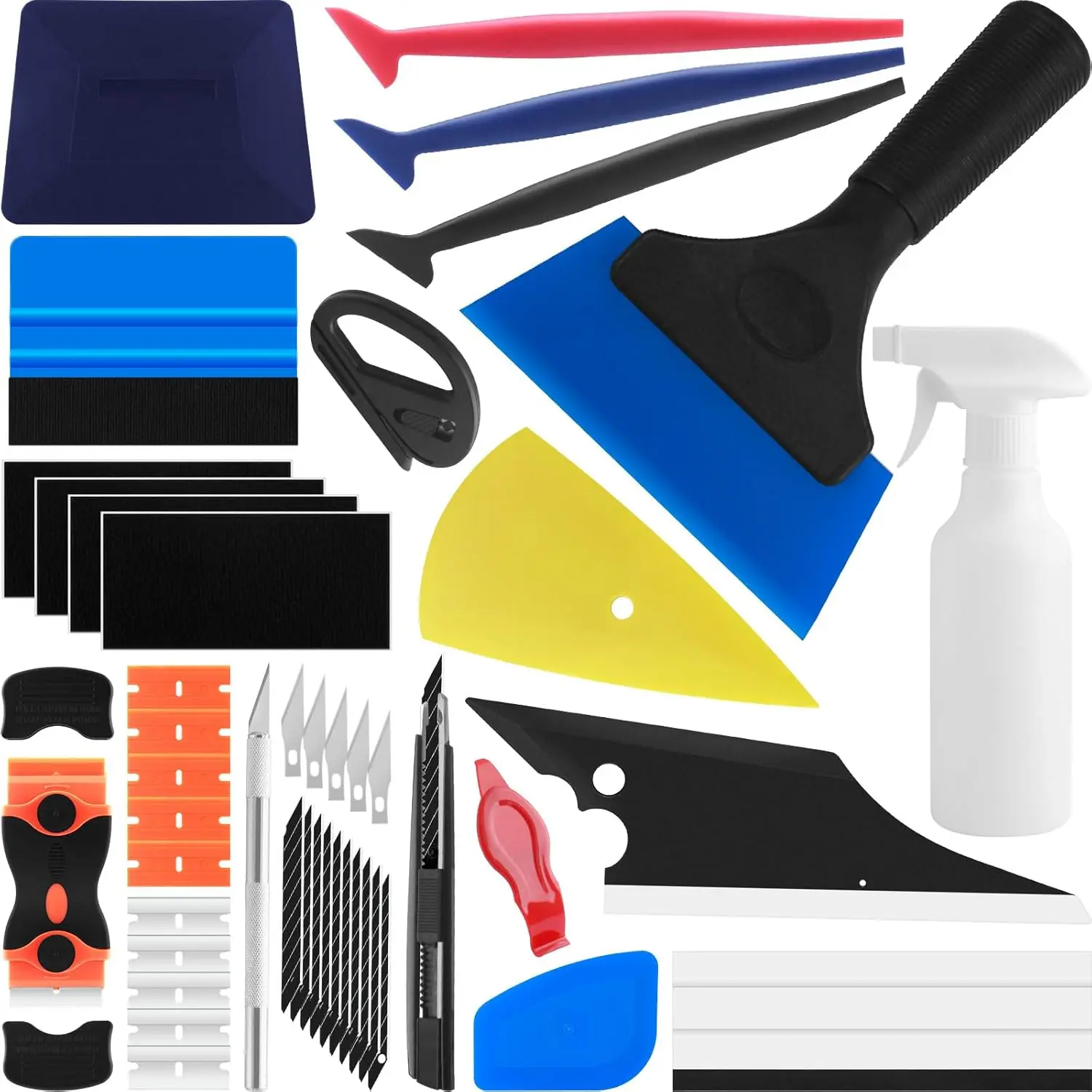 Car Window Tint Installation Tools Kit Window Film Tinting Kit Vehicle Glass Protective Film Installation Kit with 300ml Adjustable Spray Bottle for Car Tints, Window Film