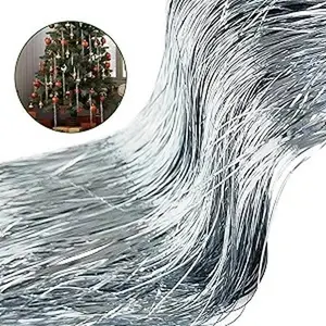 Pack of 3000 Strands Silver Christmas Icicle Tinsel Foil Fringes | 19.6 Inches, Christmas Tree Tinsel Curtain Decoration for Indoor Outdoor Winter Home New Year Eve Birthday Party Supplies