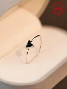 Geometric Triangle Design Cuff Ring, Fashion Adjustable Ring for Women & Girls, Trendy All-match & Exquisite Jewelry for Birthday Gift