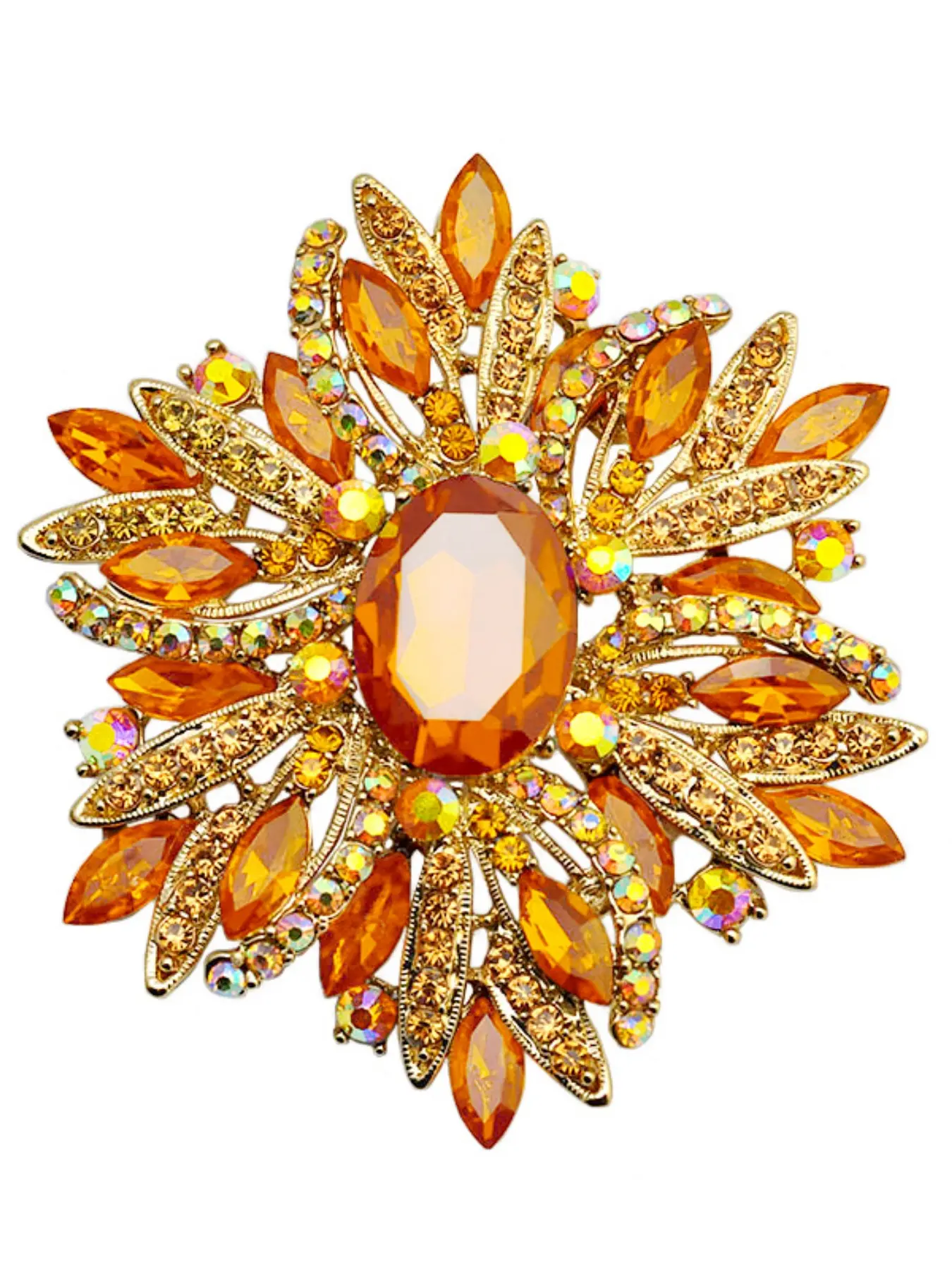 Beautiful Flower Brooch, Sparkling Crystal Fashion Jewelry Accessories, Elegant Clothing Accessory, Perfect Gift for Women, All Seasons Wear, Floral Brooch