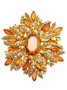 Beautiful Flower Brooch, Sparkling Crystal Fashion Accessories, Elegant Clothing Accessory, Perfect Gift for Women, All Seasons Wear