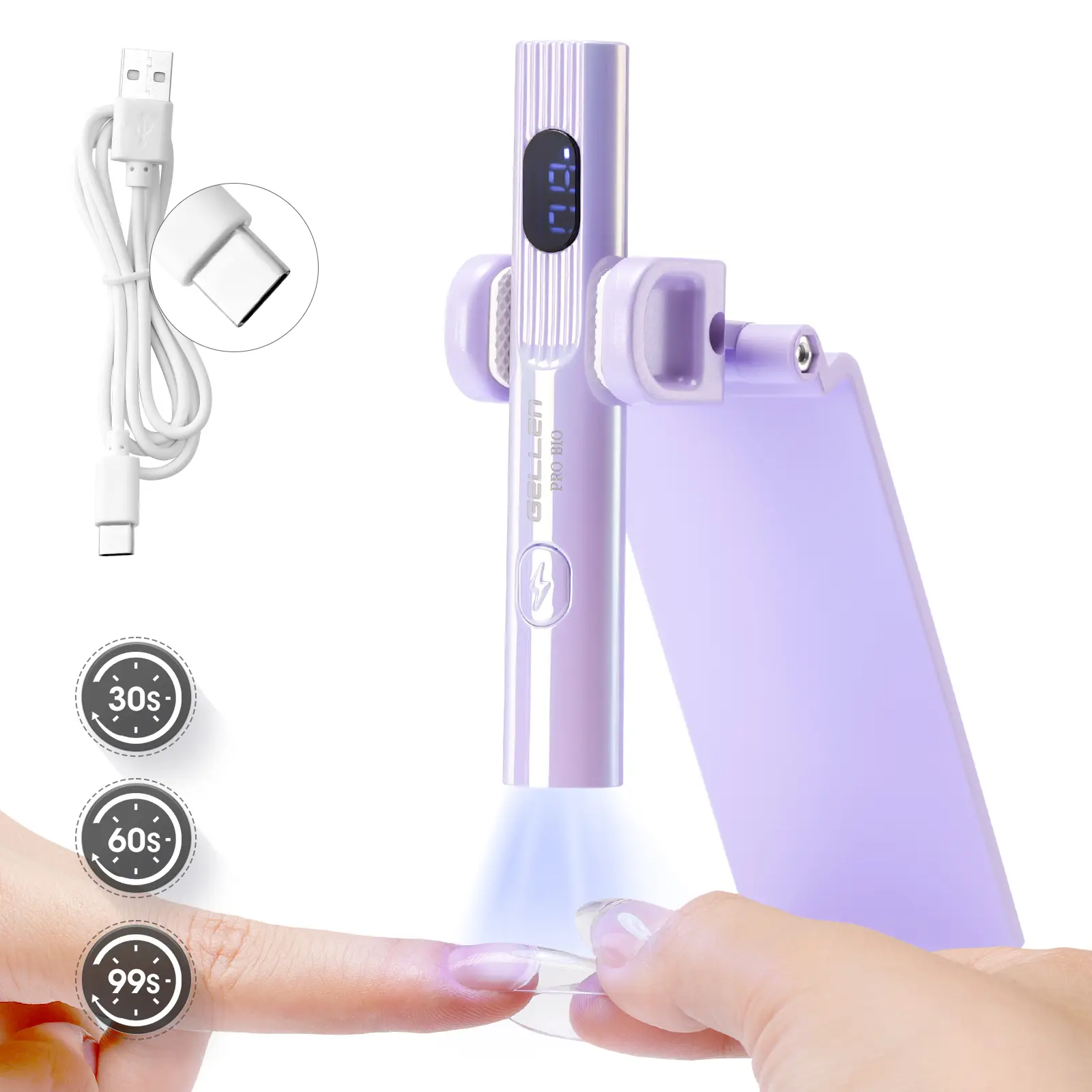 Gellen PRO BIO AI Smart Nail Lamp - UV/LED Gel Polish Dryer, Intelligent Chip, Adjustable Light, Painless Sensitive Curing, Smooth Drying, Professional Salon Manicure Tool for Nail Care