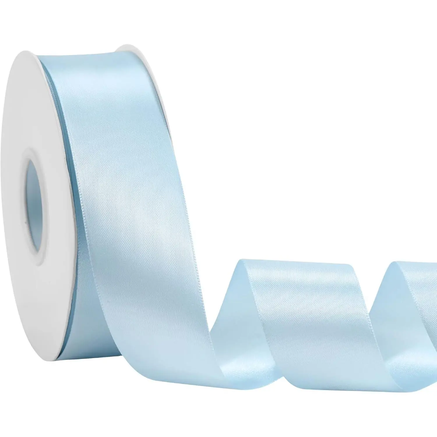Light Blue Ribbon 1 1/2 Inch x 50 Yards - Double Faced  Boy Shower Satin Ribbon for  Wrapping, DIY Bows &  Party Decor