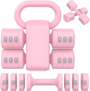 2-in-1 Adjustable Dumbbells Set, 4 Levels Weight Dumbbells Set for Women/ Men
