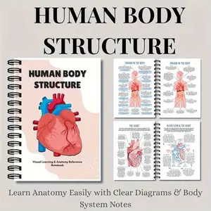 Human Anatomy Learning Notebook, Full Color Diagrams, Heart Dissection, Blood Circulation, Medical Students, Nursing Professionals