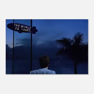 SCARFACE TONY MONTANA The World Is Yours Movie Scene Poster Real Movie Scarface Scene Canvas Wall Art bedroom decor for Home Decor Classic Cinema Essential dopamine decor